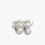 Chanel Crystal CC Hoop Earrings