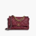 Chanel 19 Shiny Crumpled Burgundy 25cm
