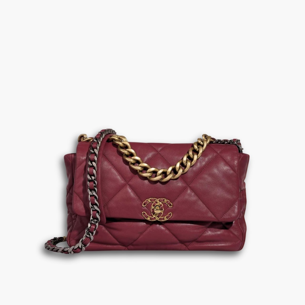 myelegous-1280-x-1280-px-2-6.jpg Chanel 19 Shiny Crumpled Burgundy 25cm - Image 1