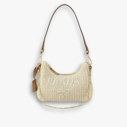 Prada Re-Edition Crochet Bag Beige 22Cm 1BC204 2M2T F0018 V JUO