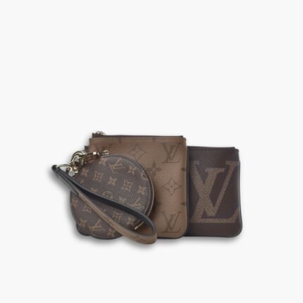 Louis Vuitton Reverse Monogram Giant Trio Pouch Brown 19Cm