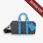 Super Vip 1:1 – Louis Vuitton Keepall Bandoulière 25 Bag Monogram Eclipse Reverse Turquoise 25Cm M11645