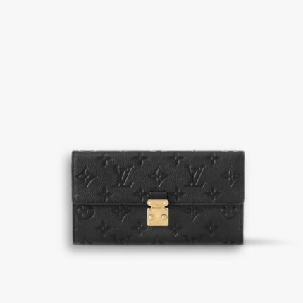 Louis Vuitton Sarah Wallet Monogram Empreinte Black 19Cm M82638