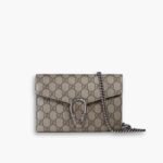 Gucci Dionysus GG Supreme Chain Wallet Beige And Ebony 20Cm ‎401231 KHNSN 8642