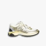 Chanel 23C Sneaker White Gold Silver CC Logo