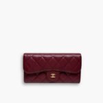 Chanel Quilted Trifold Wallet Red 19Cm
