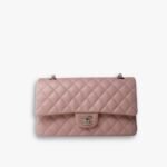 Chanel Classic Double Flap Bag Silver Hardware Light Pink 25cm