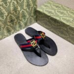 Gucci Double G Thong Leather Navy Blue 0B7N0 7100 - Image 2