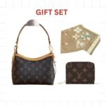 Gift Set: Louis Vuitton Carryall Bag In Monogram Canvas With Know Zippy Coin And Scarf Monogram Beige