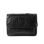 Saint Laurent Niki Medium In Vintage Leather Black With Silver Hardware 28Cm