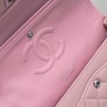 Chanel Classic Double Flap Bag Silver Hardware Light Pink 25Cm - Image 10